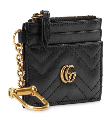 gucci black card holder wtih chain dupe|gucci card holder keychain.